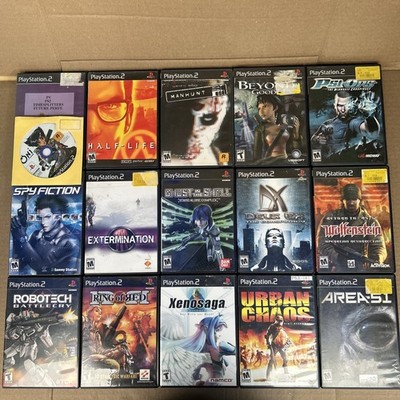 16 PS2 Games Untested Ghost In The Shell Half Life Spy Fiction Lot Bundle
