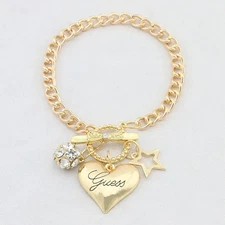 1pc Love Heart Charm Bracelet Women Gold Silver Tone Europe Bracelets Jewelry