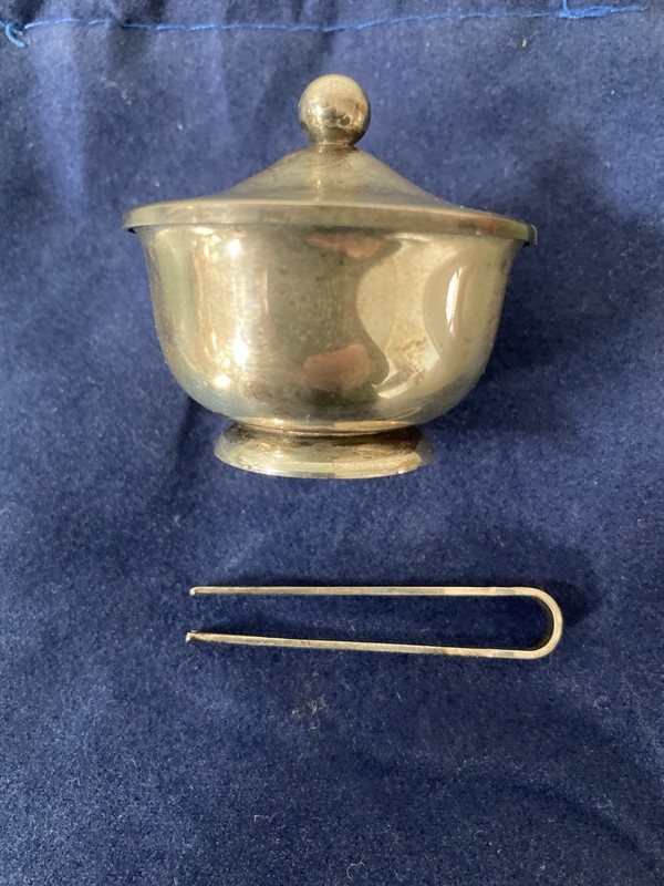 Web Sterling Silver Saccharine Pill Box with tweezers from 1960's vintage rare