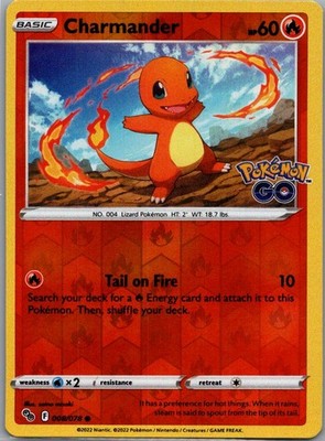 Charmander 008/078 Reverse Holo Pokemon GO LP-NM