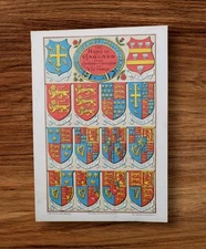 Original Antique 1890 The Coat of Arms of England Queen Victoria Book Lithograph