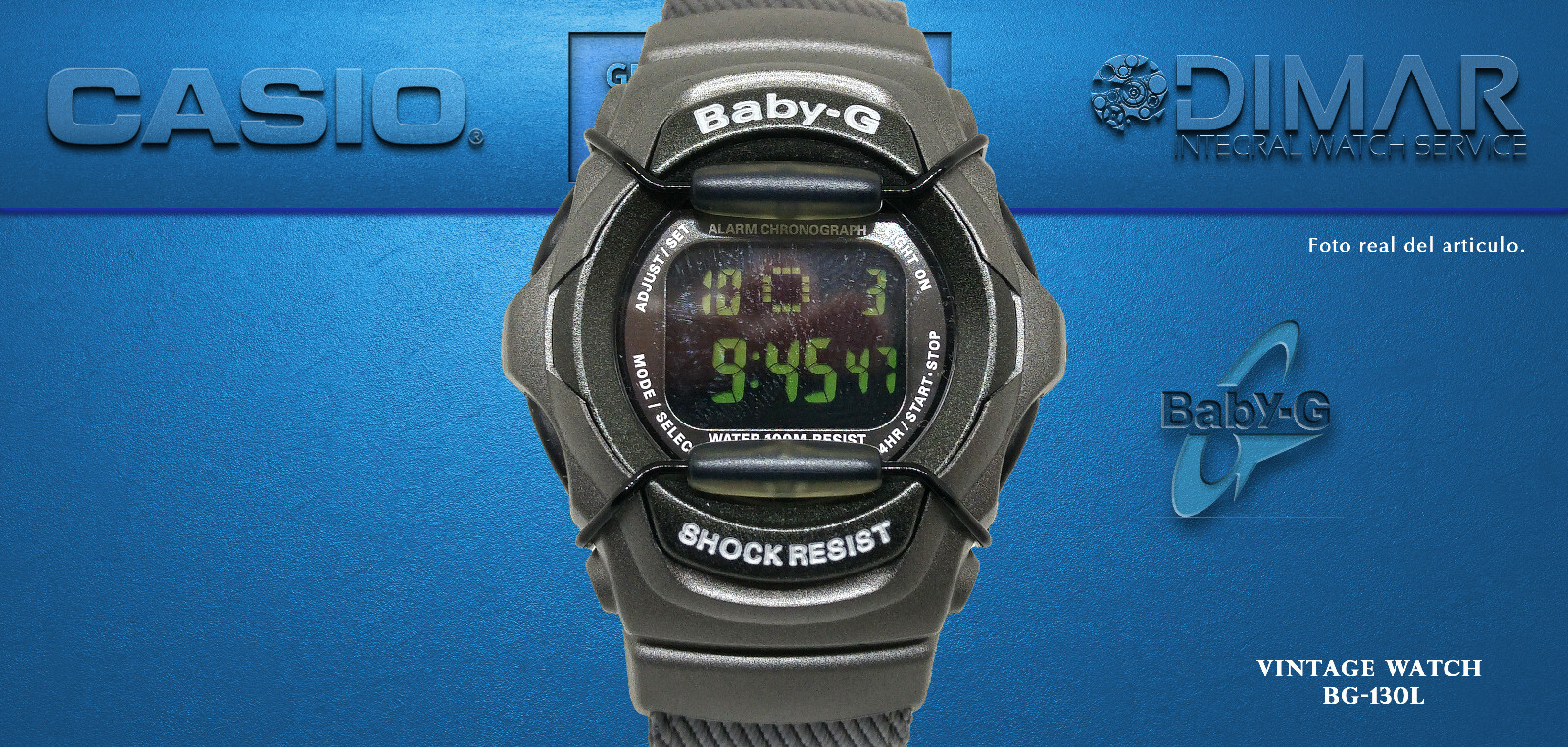 Vintage Casio Baby.g BG-130L Shock Resit. Qw. 1914 WR.328 1 ...