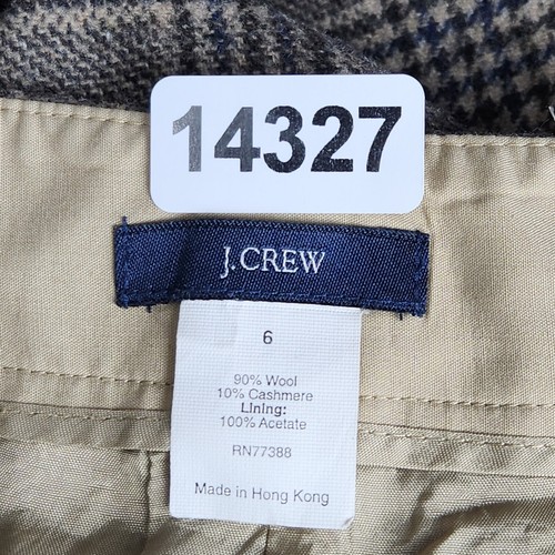 J Crew Pants Womens 6 Brown Herringbone Wool Cashmere Wide Leg Mid Rise Trousers - 第 11/12 張圖片