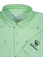 UNDER ARMOUR PLAYOFF 2.0 MEDIUM PIN FLAG PRINT TOP GOLF PERFORMANCE POLO SHIRT M