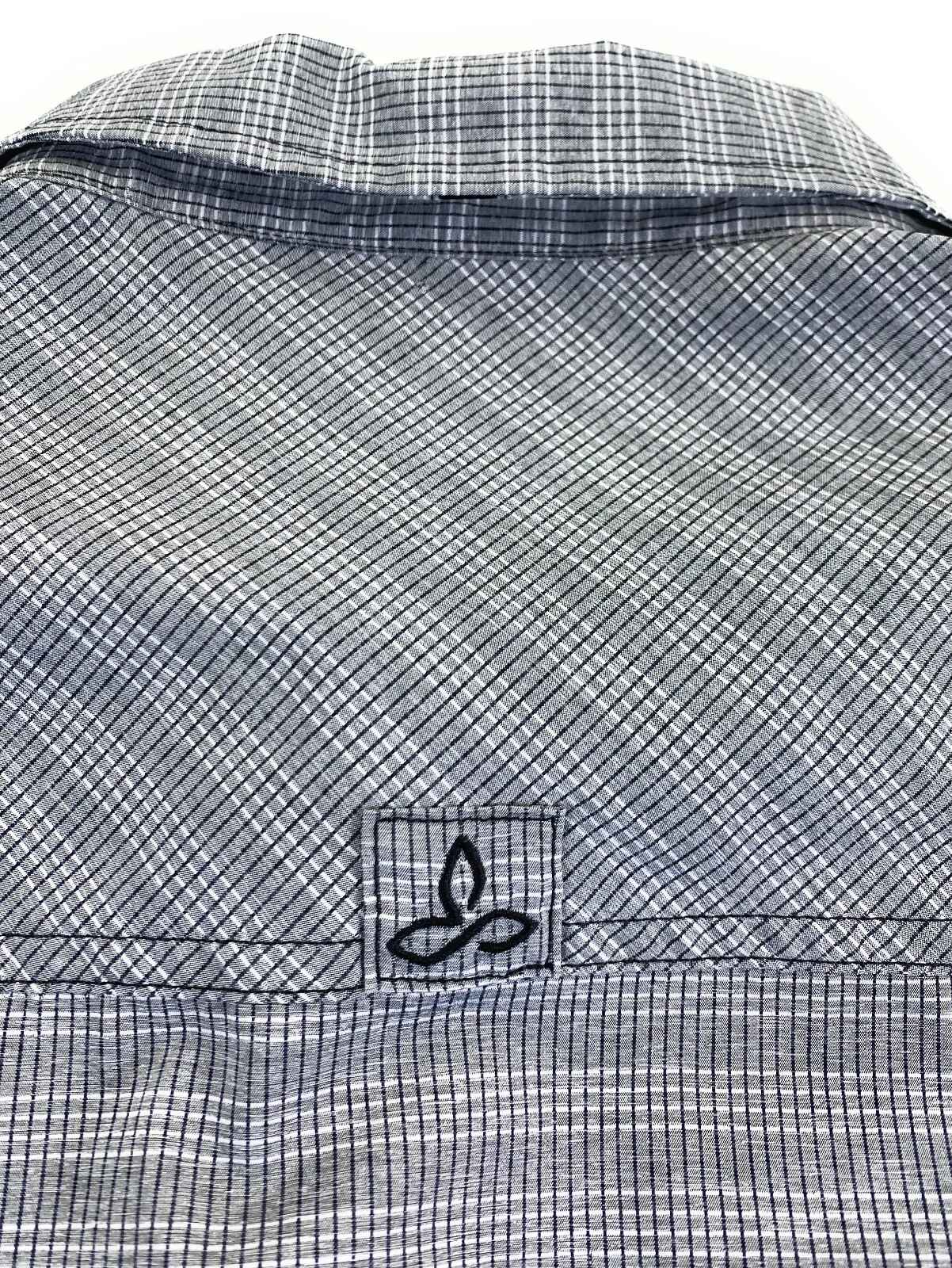 prana citadel standard fit flap pockets polyester check shirt