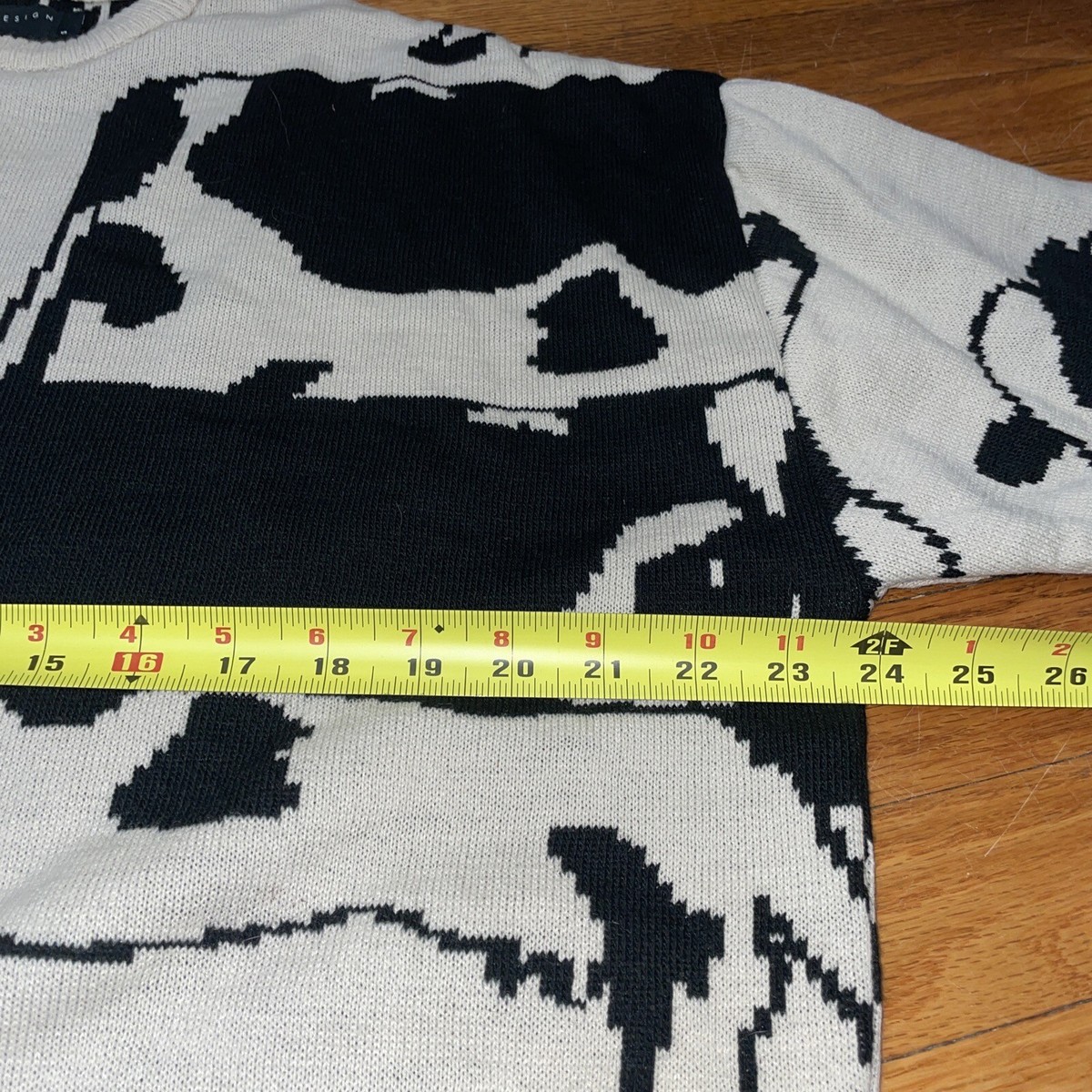 76 Asos Design Mens Jazzy Cow Knit Jumper S Unisex New UK