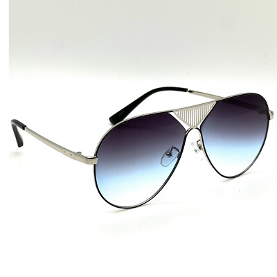Pilot Sunglasses Silver Frame Blue Gradient Lens Fashion  display picture 2