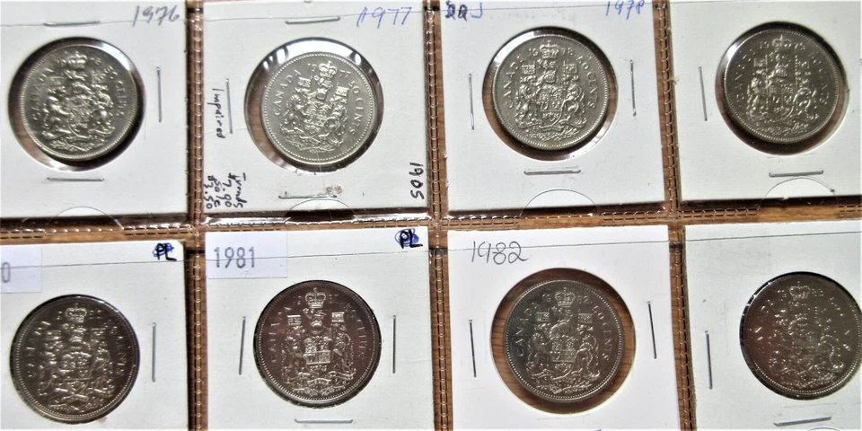 Complete Set of Canada Fifty Cents 1968-2022. 53 Half Dollar Coins Album Coat  - Image 4 of 4