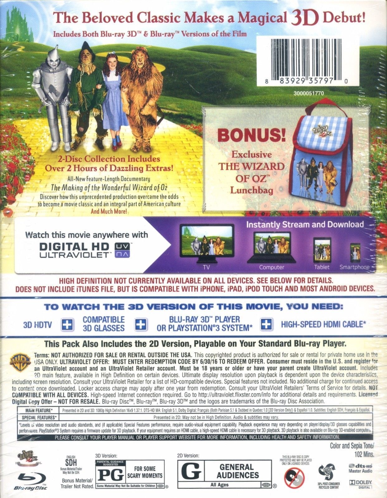 The Wizard of Oz in 3D, Features