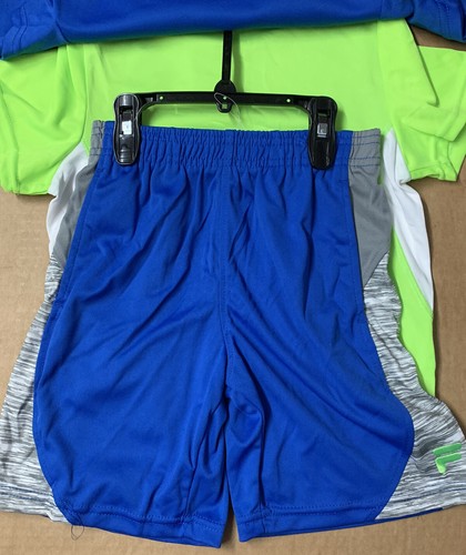 FILA (6 or 7)Boy's 3pc(2 Shirts 1 Short) Logo Screen Print Outfit Short Set Blue - Picture 6 of 11