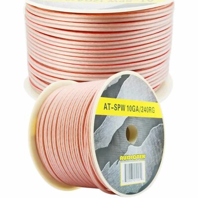 AUDIOTEK 240 ft 10 Gauge Car AWG w/ Roll Car Audio SUB BASS Speaker Wire Home