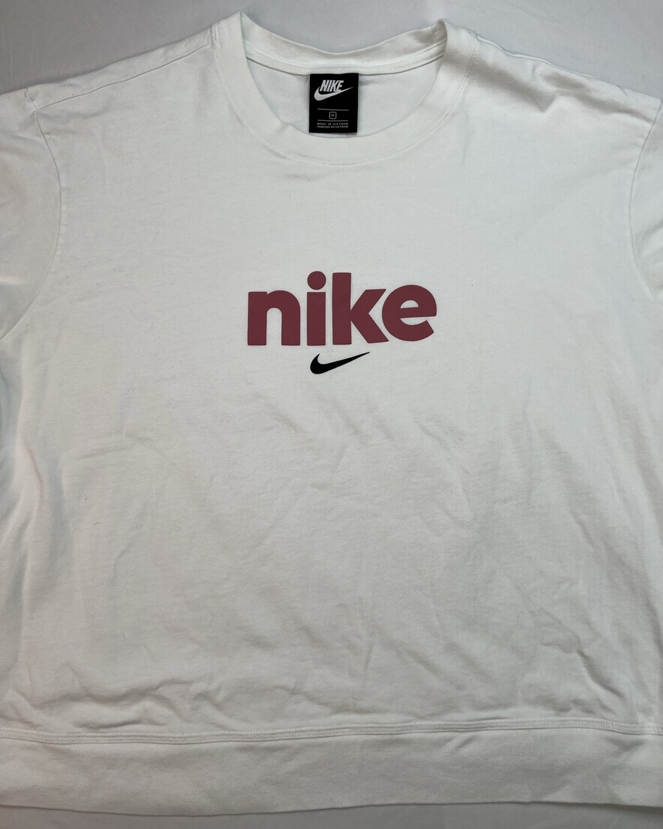 Nike Swoosh All Over Graphic Women's Crew Neck Crop Sweatshirt