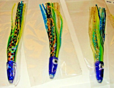 5 PACK Resin Head SALTWATER FISHING LURE TUNA,MARLIN,DORADO,MAHI LURES LOT 5 pc