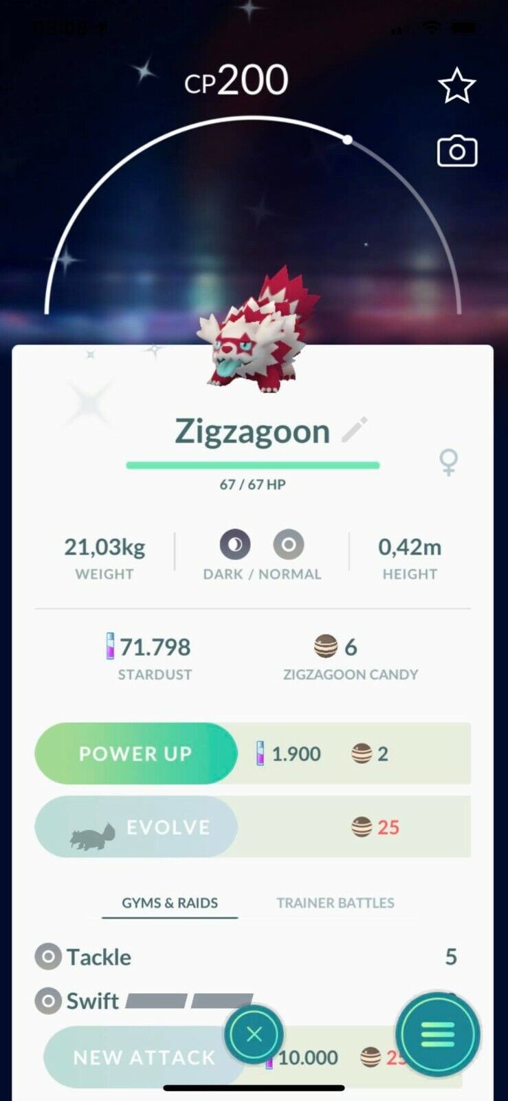 Pokemon Go Shiny Zigzagoon Galarian Trade 000 Stardust Galarian Zigzagoon Ebay