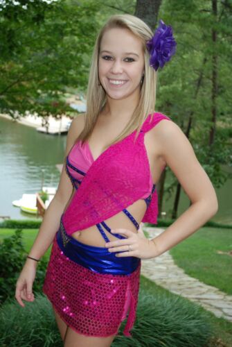 Costume de concours de compétition de danse violet rose personnalisé AXS et AS costume trio - Photo 1 sur 11