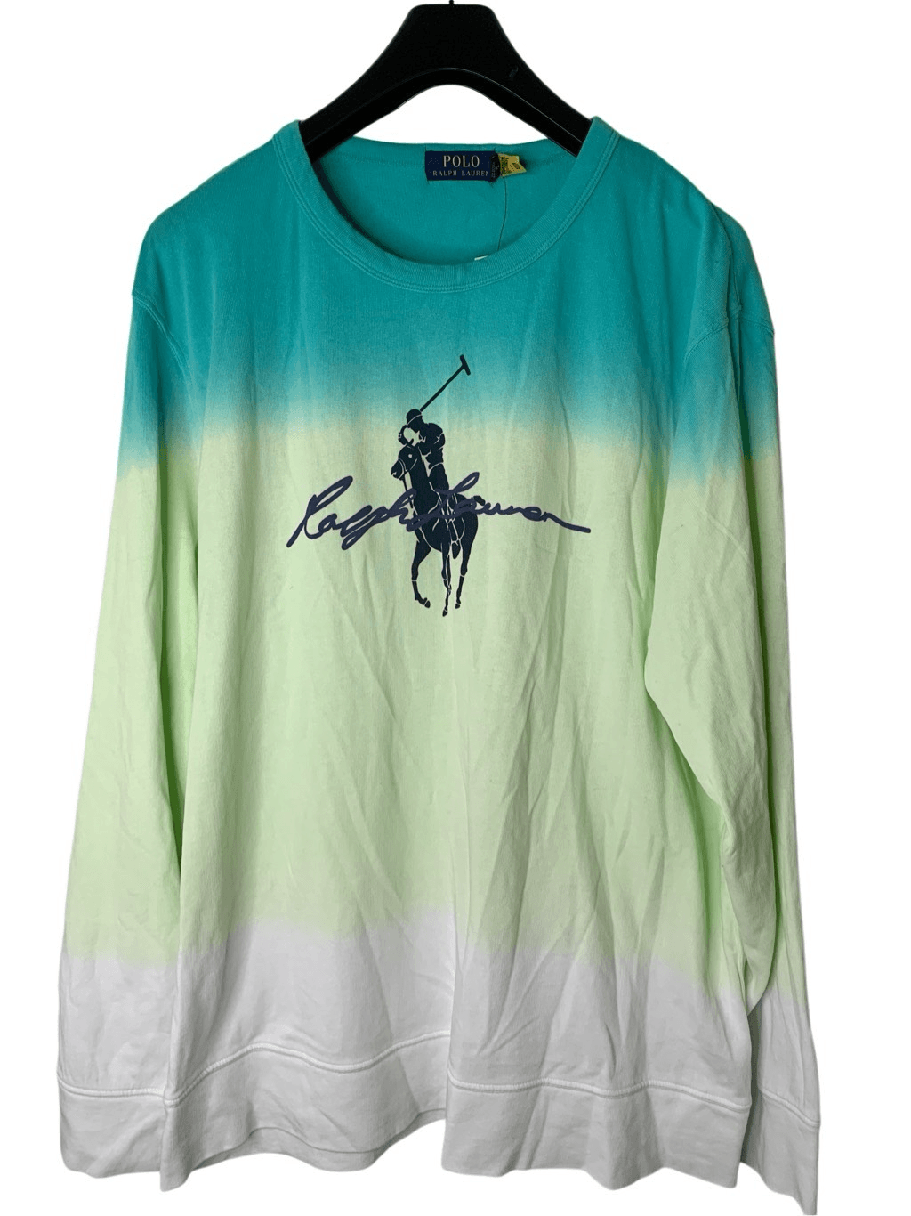 Polo Ralph Lauren WHITE DIP DYE MULTI Big Pony Spa Terry Felpa XXL NUOVA CON ETICHETTE