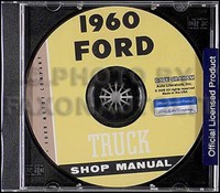 1960 Ford Pickup Und Truck Cd-Rom Reparatur Shop Manuell F100 F250 F350