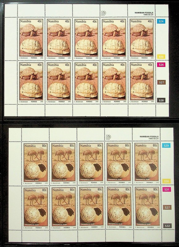 NAMIBIA Sc 779-82 NH MINISHEETS OF 1995 - FOSSILS - (DL24)