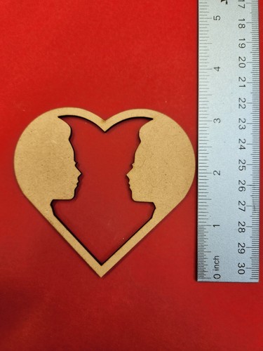 Bride and Bride in a Heart 5 Pack, Wood Cut-Outs - Picture 5 of 5