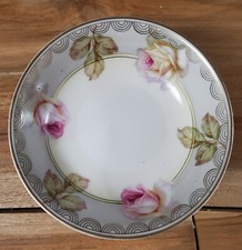 6 Antique PV Kloster Vessra Berry Fruit Dessert Bowls 5.5" Pink Roses Art Deco