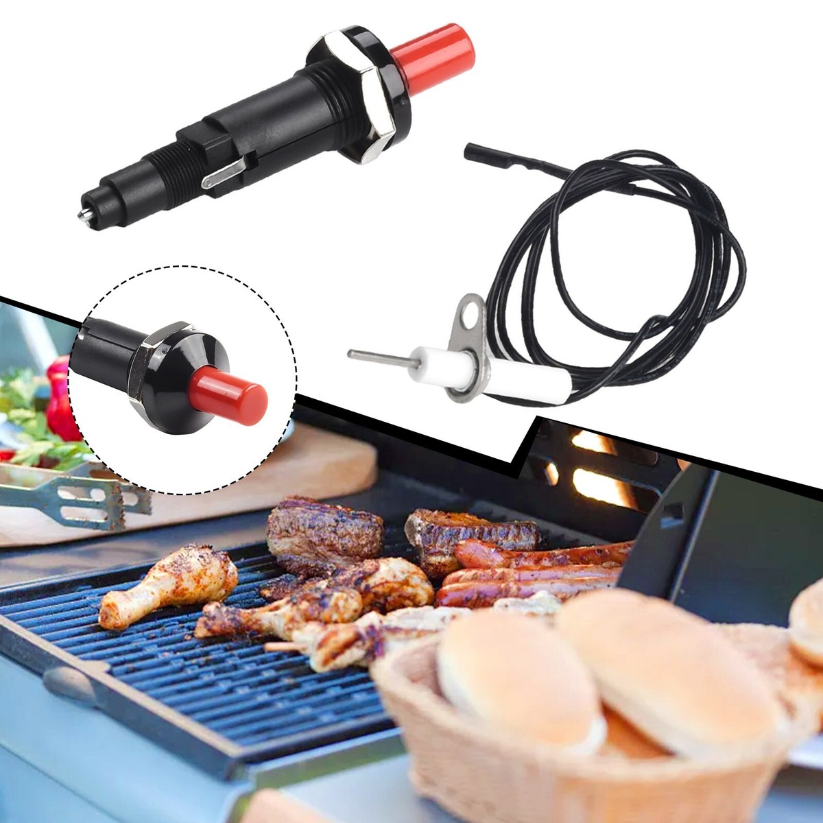 Piezo Spark-Igniter Push Button Fireplace Gas Grill Stove Lighter