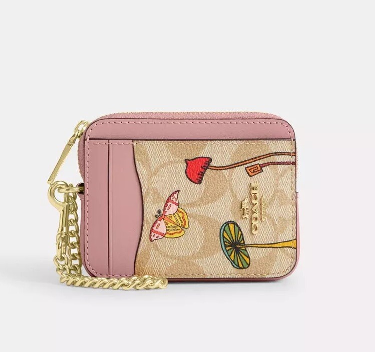 NWT Coach X Observed By Us Zip Card Case Leather CU403 Signature