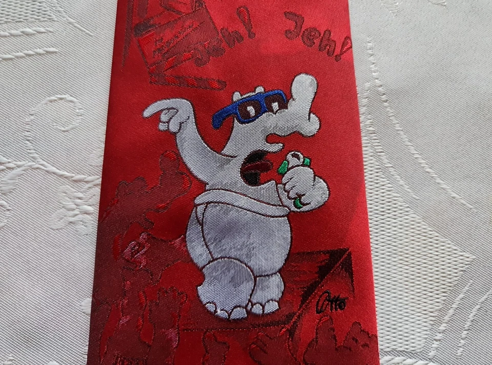 CABALLEROS SUIZA VINTAGE AUTÉNTICO PAPILLON OTTIFANTEN DIBUJOS ANIMADOS HOMBRE CORBATA DE CUELLO Foto 3 de 4