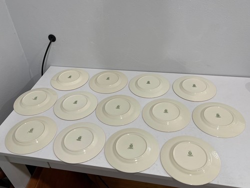 English Minton Porcelain Jasmine Pattern Set of 13 Bread & Butter Dessert Plates - Picture 9 of 10