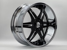 22 Moz Wheels Dinner Roll 22x9.5 Chrome Black Finish 6 Lug 6x5.5 Et 35 1
