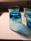 Set of 4 Vintage Hazel Atlas Blue Capri Dot Lowball Rocks Whiskey Glasses — photo 2