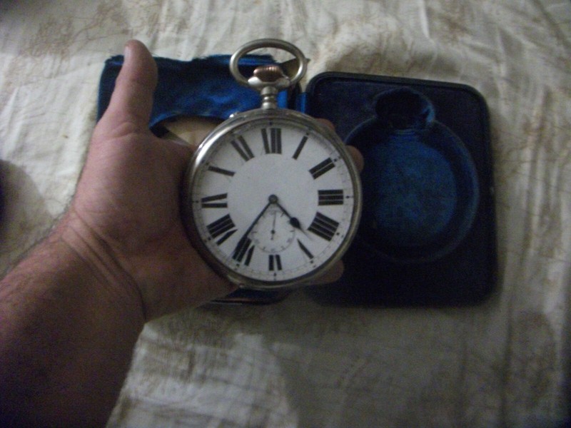 ANTIQUE CLOCK W/ STERLING SILVER case WORKS! 1910s?