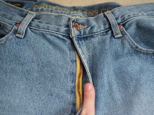 VTG Y2k 2000s Nautica N Loose Faded Baggy Blue Skate 36x33 Denim Jeans Pants Men - Picture 7 of 10