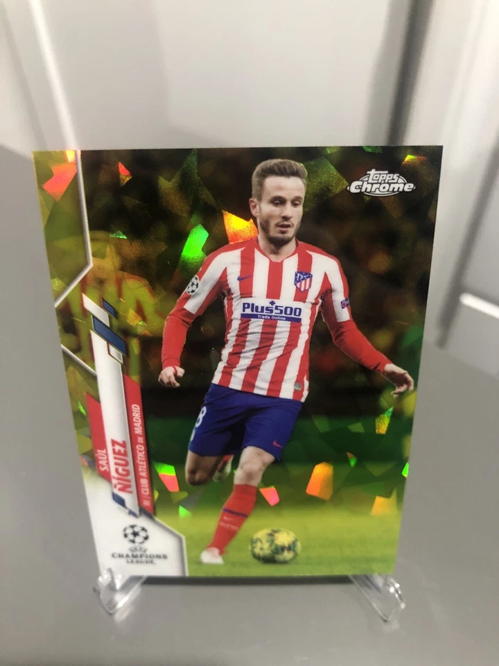 2020 UEFA Topps Chrome Sapphire SAUL NIGUEZ Yellow Refractor #'d 64/99 Athletico - Image 3 of 4