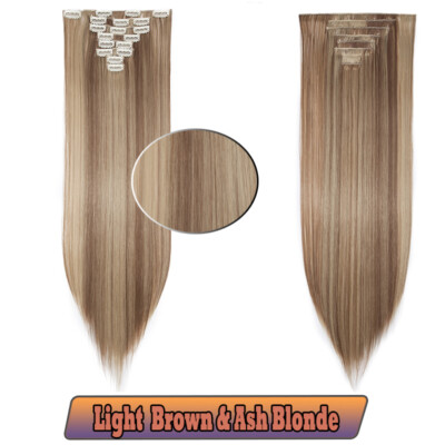 8 Tressen Haarteil Clip In Extensions Haarverlängerung 100% wie Echthaar Hair DE