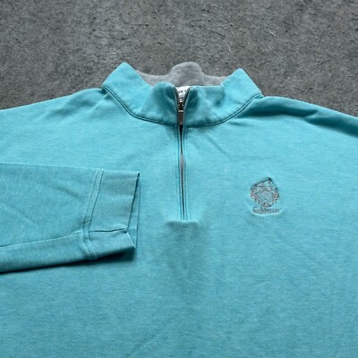 Peter Millar Sweater Men 2XL Blue 1/4 Zip Crown Comfort Cotton Modal  Polyester