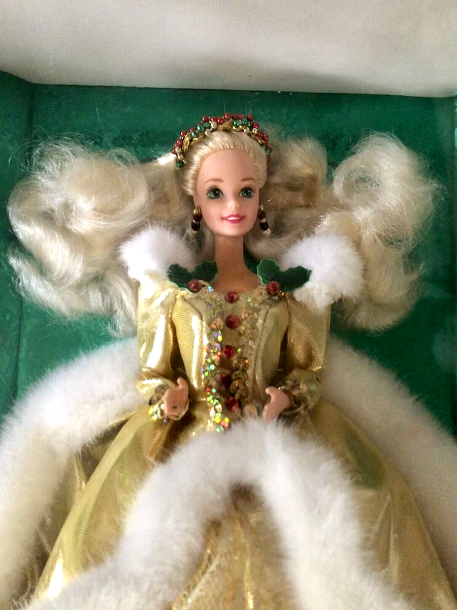 1994 Happy Holidays Barbie Doll Gold Gown Special Edition Mattel