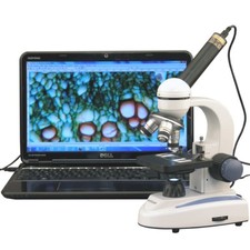 AmScope 40X-1000X Student Microscope with .35MP Digital Camera