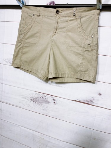 Pantalones cortos para mujer Style & Co talla 16 caqui tiro alto 5 bolsillos - Imagen 3 de 6