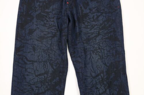 Vintage LRG Mens 38x34 Distressed Abstract Baggy Loose Wide Leg Denim Jeans - Picture 3 of 14