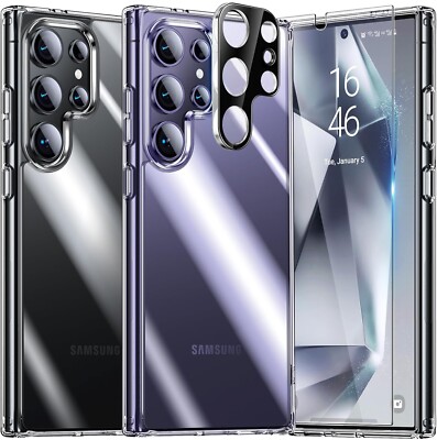 Klar Hülle + Displayglas + Kameraschutz für Samsung Galaxy S24 /Ultra /Plus /FE