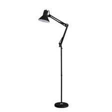 Bostitch Floor Lamp Swing Arm Metal Adjustable LED Black Task Reading Light 72in
