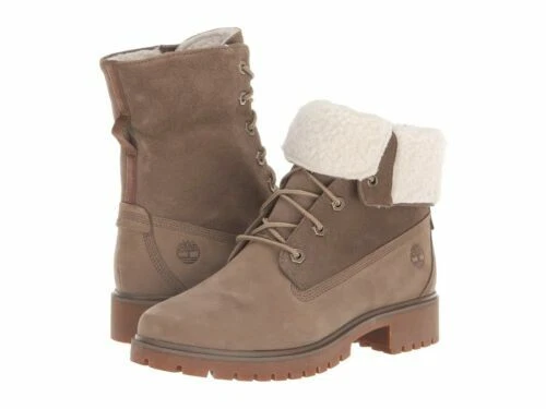 Timberland stivali ripiegabili in pile orsacchiotto donna (taglia 9 10) marroni nabuk 0A1 GB