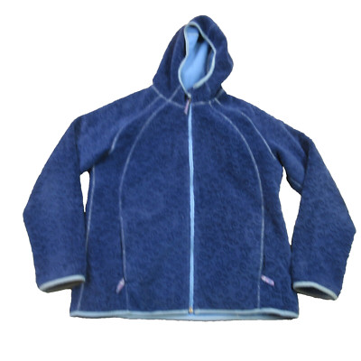North Face Jacket Girls XL 18 Long Sleeve Blue Fleece Pockets Lightweight