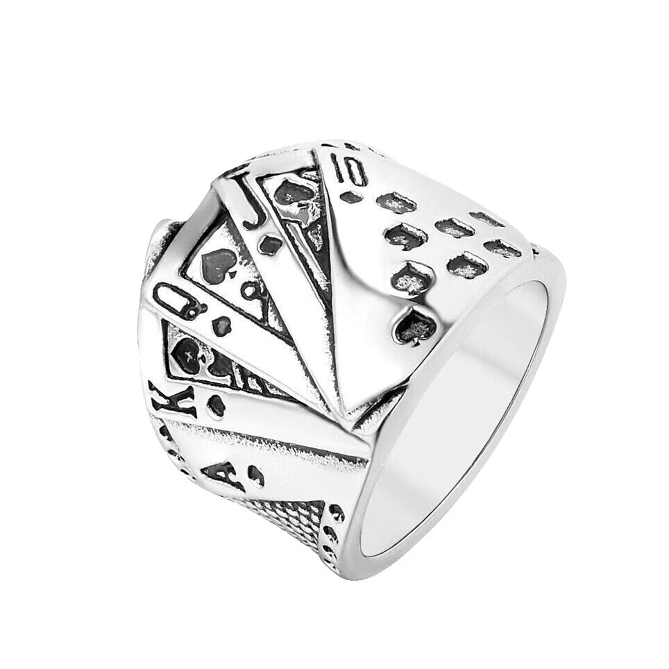 Banda de Acero Inoxidable Anillos de la suerte para De hombre