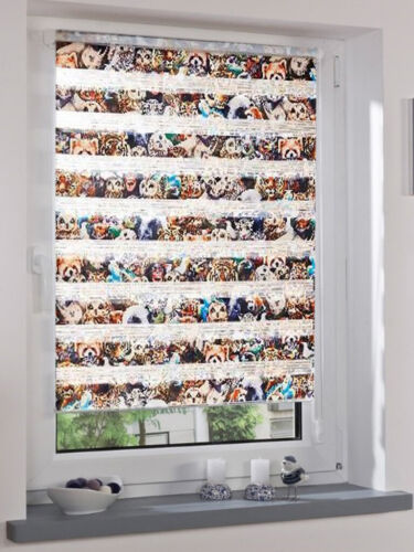 Designer Doppelrollo Motiv Muster Easyfix Alu Vario ohne Bohren Seitenzug Tür - Bild 27 von 29