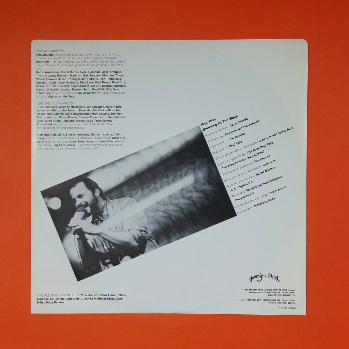 RICK RISO Shouting At The Walls 7010014396 EMW LP Vinyl VG++