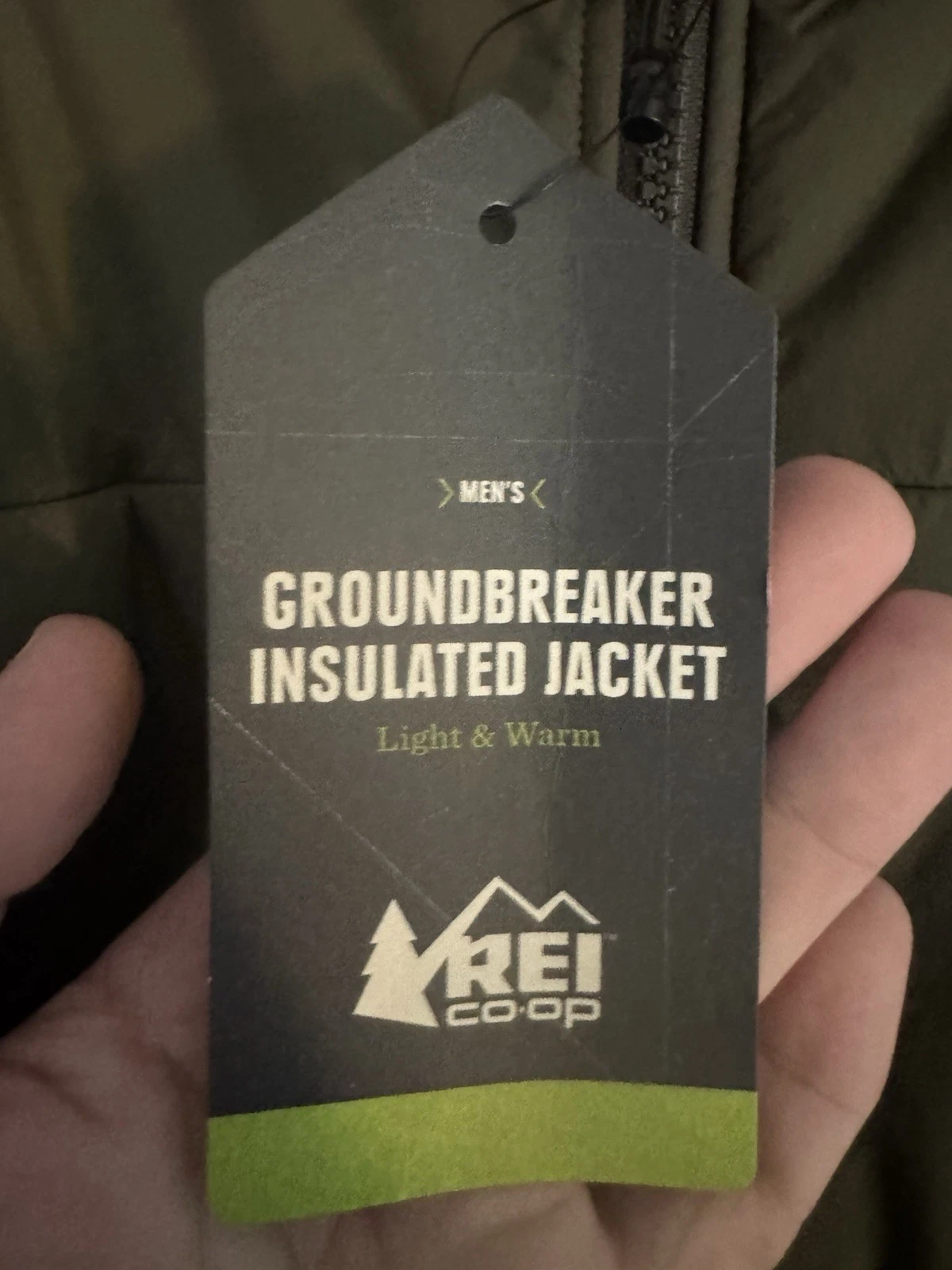 REI Co-op Groundbreaker Mens L Army Green Insulated Water Resistant Full Zip image 4