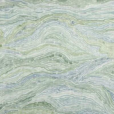 Kravet Couture Wavy Abstract Watercolor Print Fabric- Swami / Meadow 2.45 yds
