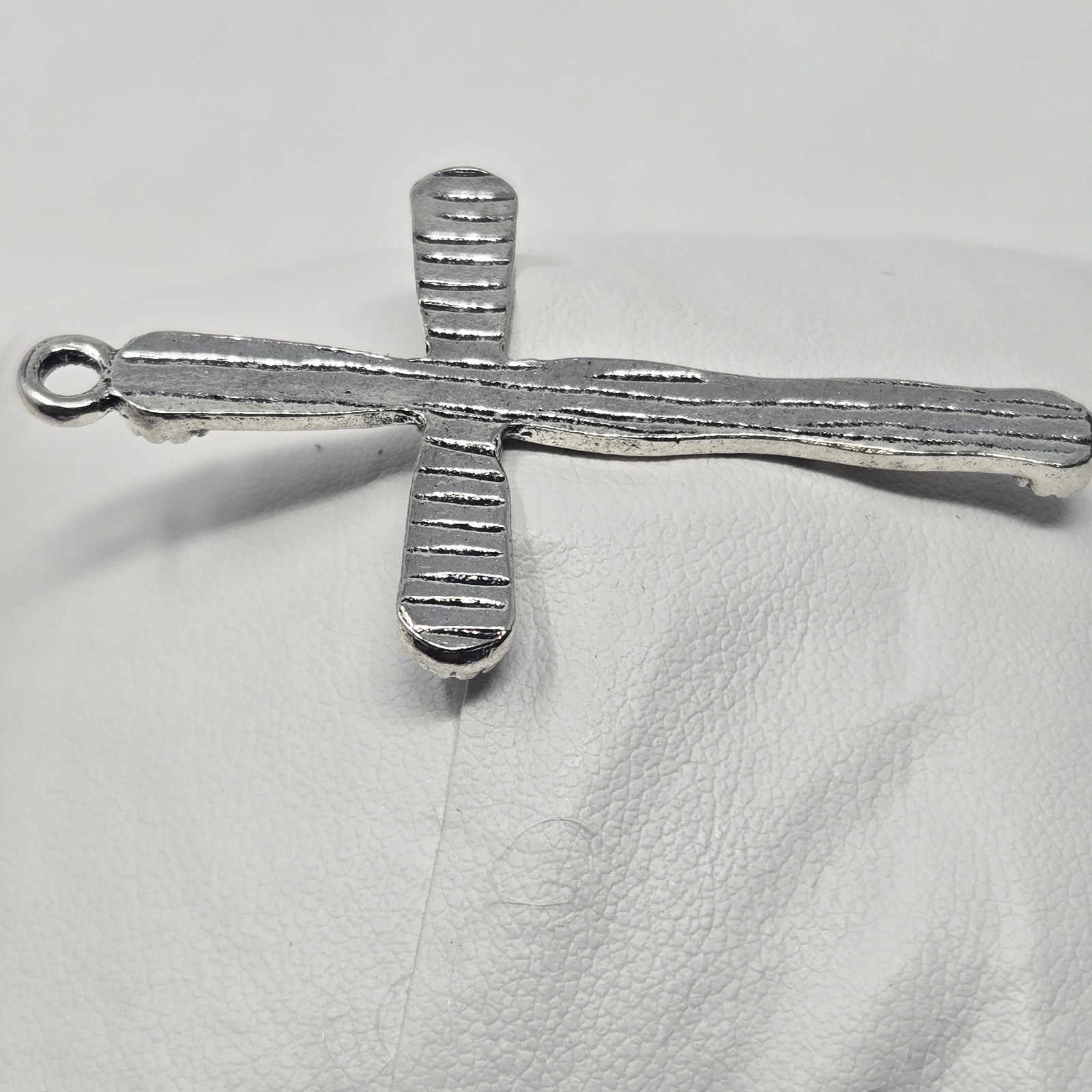 Imitation Turquoise Cross Pendant Southwest Native American Style Silver Tone image 8