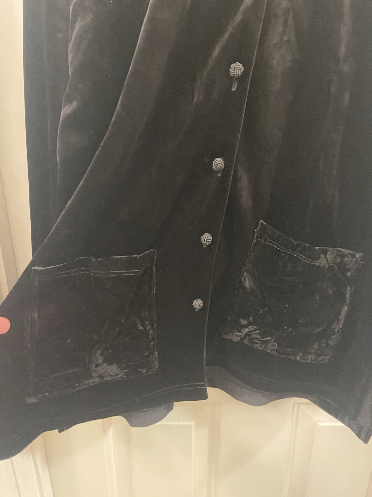 Honors Black Velvet Button Front Patch Pocket Car… - image 5